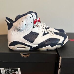 Jordan White and Navy Athletic Shoes